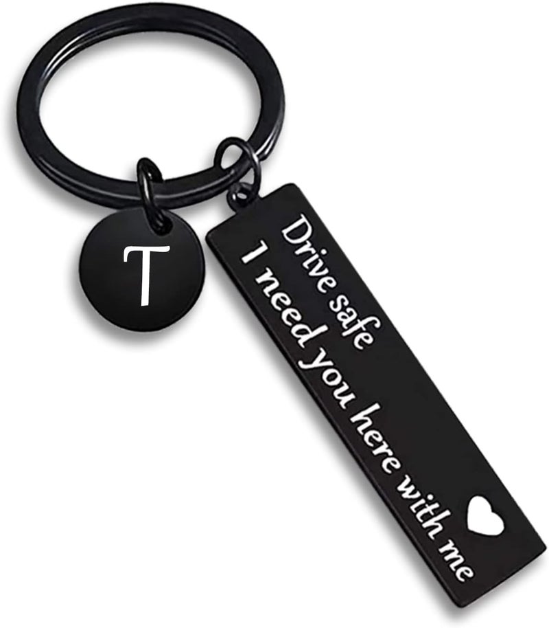 VICKHU drive safe keychain for boyfriend,26-letter keychain,gifts for boyfriend on birthday christmas valentines day - Image 1